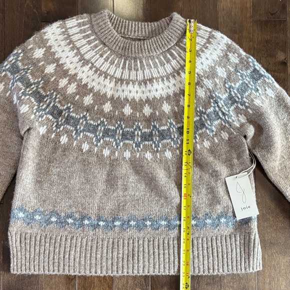 Joie Fair Isle Knit Patterned Sweater - Beige and Blue Size M NWT - Picture 5 of 9